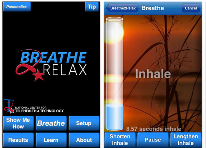 افضل التطبيقات المجانية للسيطرة على التوتر - Breathe 2 Relax