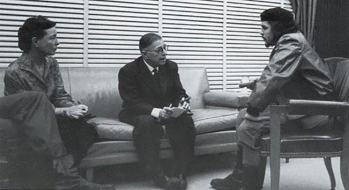جان-بول-سارتر-وسيمون-دى-بوفوار-يلتقيان-تشى-جيفارا-في-كوبا-1960